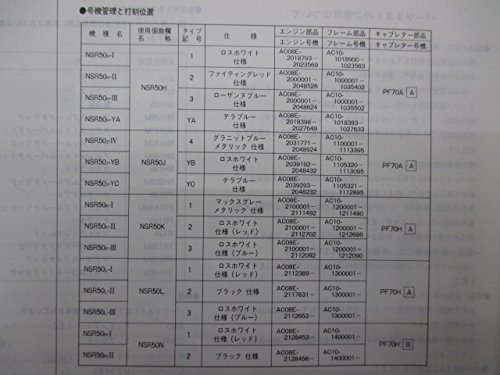 Amazon.co.jp: NSR50 パーツリスト 7版 ホンダ 正規 中古 バイク 整備