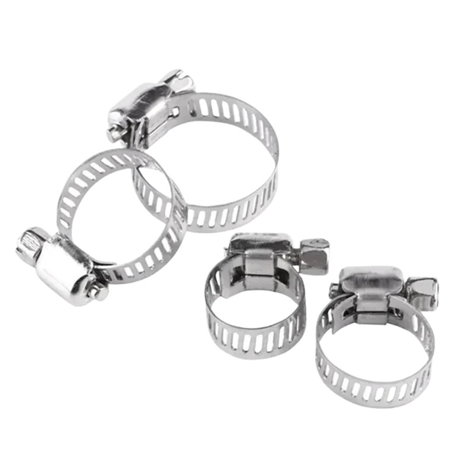 10 szt. regulowanych opasek zaciskowych ze stali nierdzewnej do węży paliwowych do samochodów osobowych, szczypce ślimakowe (10 szt. 16 mm - 25 mm)