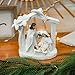 Alupssuc Nativity Set for Christmas Indoor Nativity Scene Decoration, Sculpted Hand Painted Nativity Figurines Scene with Manger, Nativity Figures Sets for Indoor Tabletop Decorations, White