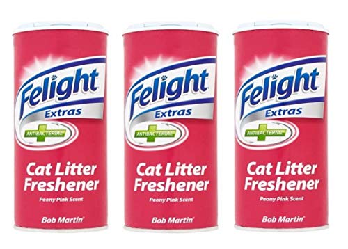 WUNDAPETS FELIGHT 3 X 300ML CAT LITTER FRESHNER TUB PEONY PINK SCENT ANTIBACTERIAL