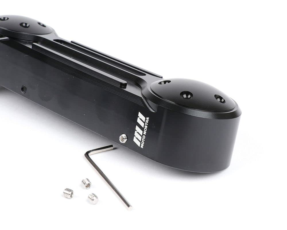 MOTO NOSTRA Schwingenabdeckung gerade CNC schwarz glänzend kompatibel für Vespa GT 125, GT 200, GT 60, GT L, GTS i.e., M31, M45