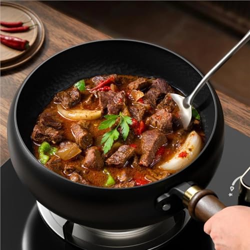 Wok de hierro sin recubrimiento, grande, cuerpo sólido miniatura 2