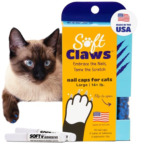 Image of Feline Soft Claws Cat Nail Caps Take-Home Kit, Large, Blue