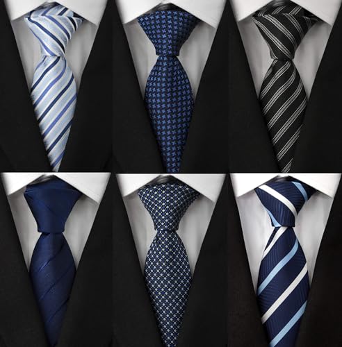 Image of Men's Necktie Classic Silk Tie Woven Jacquard Neck Ties 9 PCS