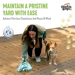   HEAVY-Dootie-Bags-with-EZ-Tie-Handles-Clean-and-Convenient-for-Pet-Dog-Poop-Cat-Litter-Multi-Use-Great-for-Swivel-Bin-and-Gogo-Stik-Scoopers-Made-with-Cornstarch-Strong-Leakproof-and-Very-Large