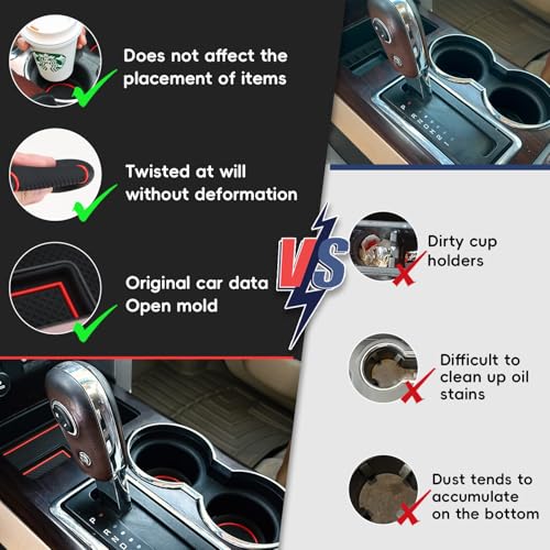 auovo tapetes insertos para portavasos Ford F150 2009-2014 miniatura 4
