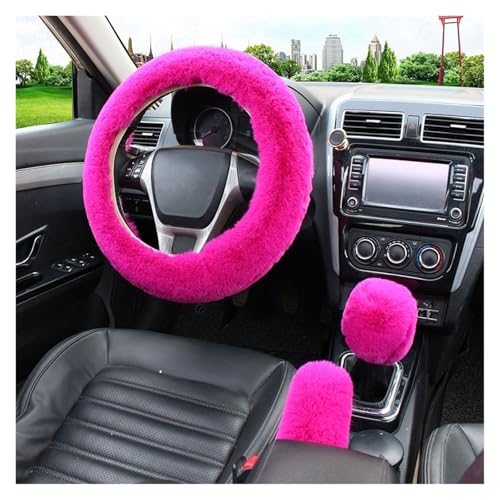 �n���h���J�o�[�X�e�A�����O�J�o�[ �ԗp�X�e�A�����O�z�C�[���J�o�[ �g�����~�p �ԗp�n���h�u���[�L�V�t�g�J�o�[ 3�_�Z�b�g �q�[�^�[�t���X�e�A�����O�z�C�[�� 38cm(Rose red)