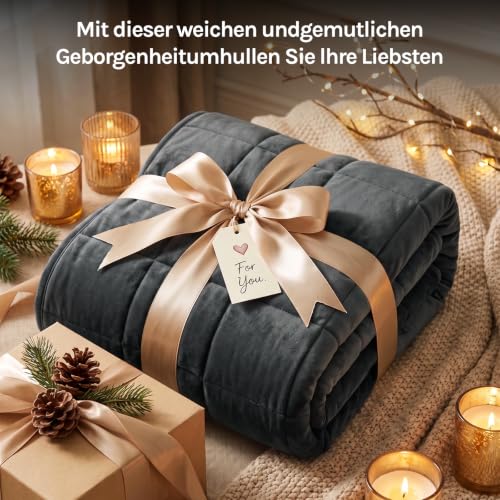 WOLTU Gewichtsdecke 11kg 200x230cm, Entspannungsdecke für Erwachsene – Ansicht 8