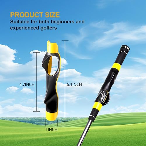 Golf Grip Trainer, Golf Swing Trainer, Golf Grip Kit, Right Handed Golf Club Grip Trainer for Improving Hand Posture, Helps Train Proper Hand Posture (yellow 2P)