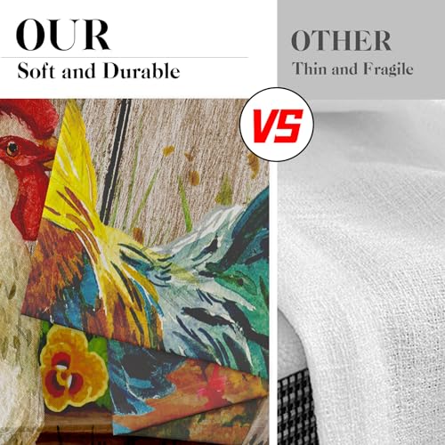 Tayney QCY24030815 Rooster Kitchen Curtains Farmhouse Window Curtains Valance And Tier Set 36 Inch thumb #5