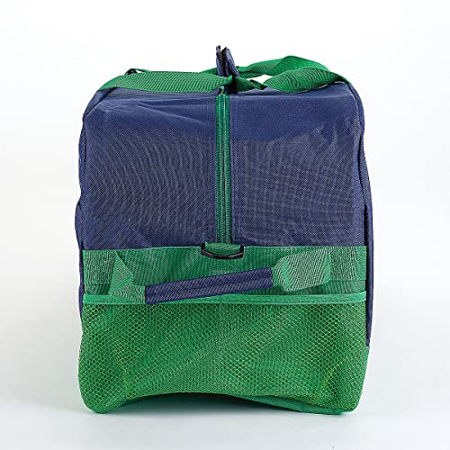 Lillian Vernon Navy and Green Personalized Medium Duffel Bag for Kids - Sports and Activities, Luggage, 11" x 12" x 23"W3