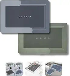 Kit 2 Tapetes Magicos Antiderrapantes Absorventes para Banheiro, 60x40 cm