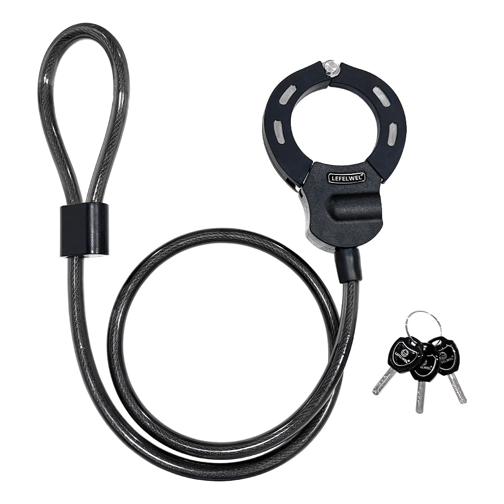 Cavo di blocco per bicicletta, lucchetto per scooter elettrico, cavo di sicurezza spesso 12 mm, resistente antifurto, ideale per scooter elettrici, moto, biciclette e passeggini, ferroso