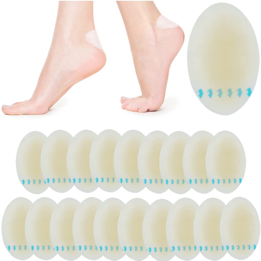 20 Pieces Blister Plasters Invisible Hydrocolloid Gel Blister Bandages Blister Cushion Pad for Fingers Toes Forefoot Heel Protector and Guard Skin (Size: 37 x 55mm