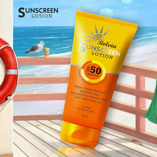 Image of Sunscreen SPF 50 PA+++, Water Resistant, Oil Free, Sensitive Skin, 100 ml, Pack of 1