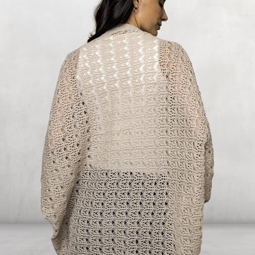 Image of Open Weave Cocoon Shawl for Women, Cardigan Sweater, Lightweight Pashmina Shawl Wrap, Poncho Scarves for Women