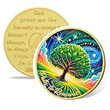Tree of Life 1 Year Sobriety Coin, Path to Renewal AA Chips, Addiction Recovery One Years Sober Medallions, Celebrating Anniversary Token, Alcoholics Anonymous Sobriety Gifts for Men Women