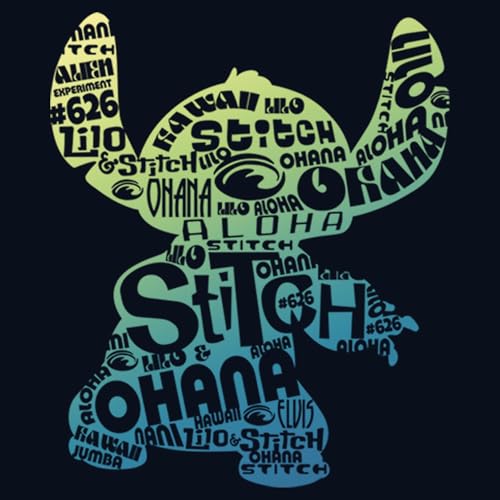 Image of Disney Girl's Lilo & Stitch Bright Neon Outline T-Shirt