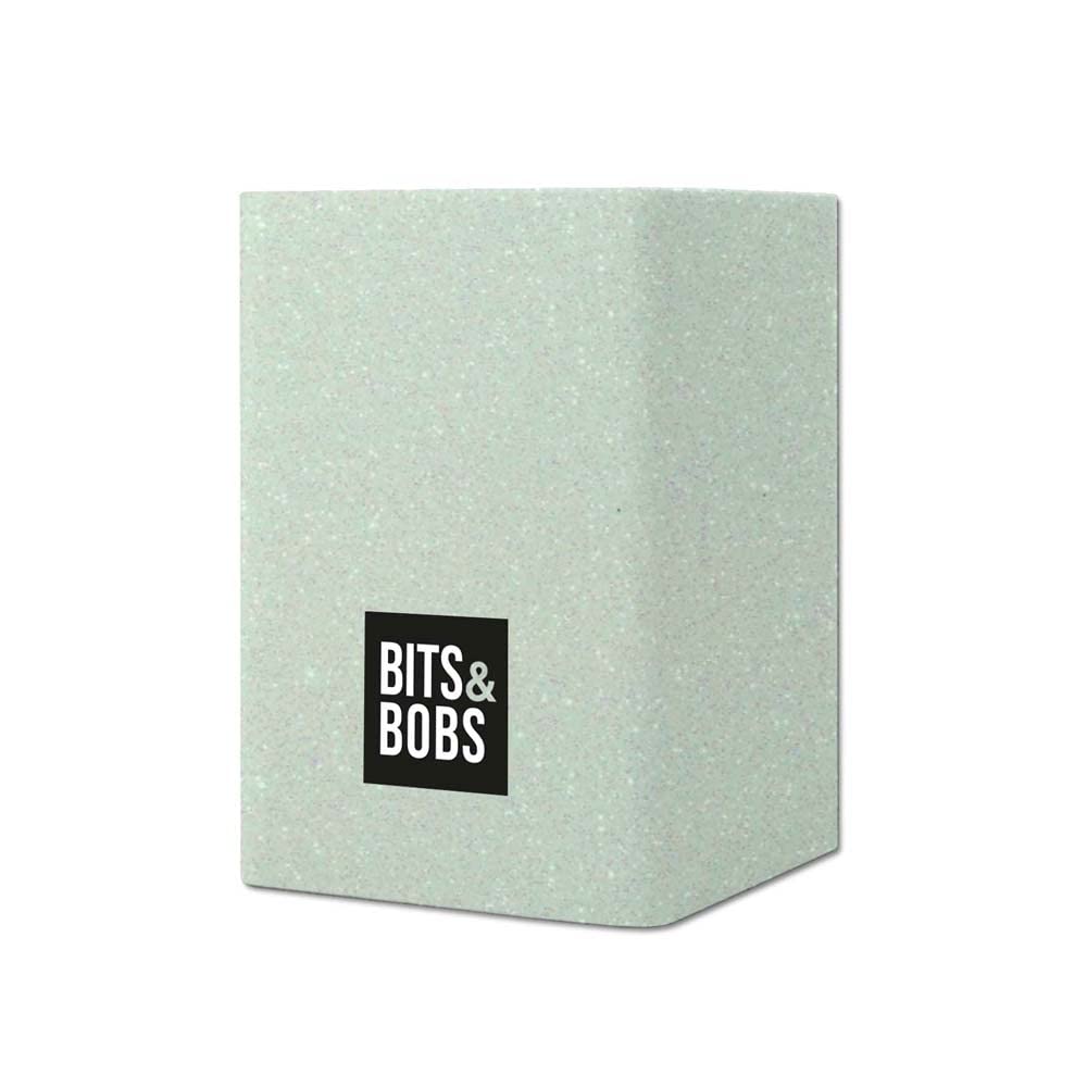 Grafoplás | Pencil Holder | Green Glitter | Silicone | 9.5 x 6.5 x 6.5 cm | Perfect for Desktop | Bits & Bobs Pop Up Design | Glitter Colours