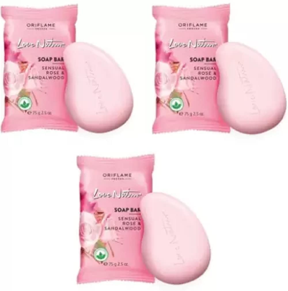 Oriflame Sweden Love Nature Soap Bar Rose & Sandalwood (3 x 75 g)-image-34