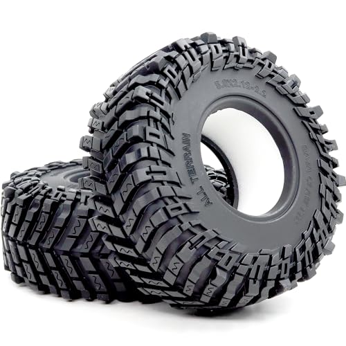 HOBBYSOUL Soft Sticky 2.2 Crawler Tires Height 127mm / 5.0'' Tyre For 1/10 RC Mud Truck SCX10 Capra Wraith Yeti TRX4 AMG 6x6 Gen8 Upgrades,HS700714-2