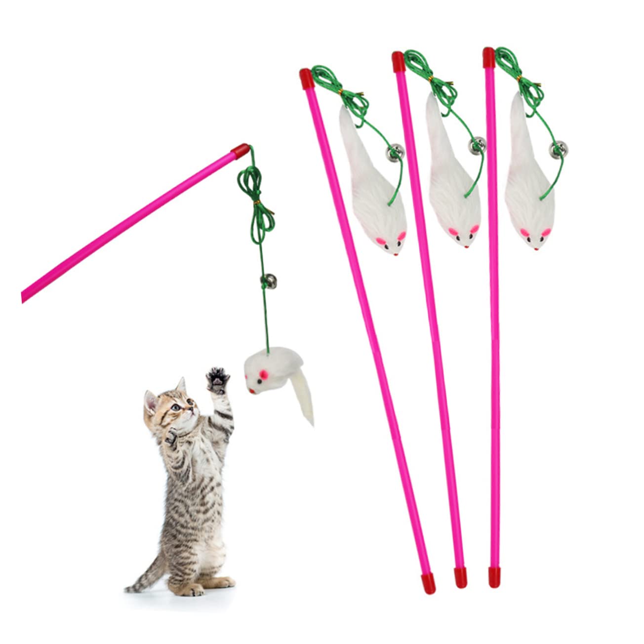 VANZACK 10stücke Katzen Spielzeug Teiliges Plüsch Interaktives Teaser Kit Für Kätzchen Fördert Aktives Spielen Und Stärkt Die Bindung Zwischen Mensch Und Tier Zufällige Farben