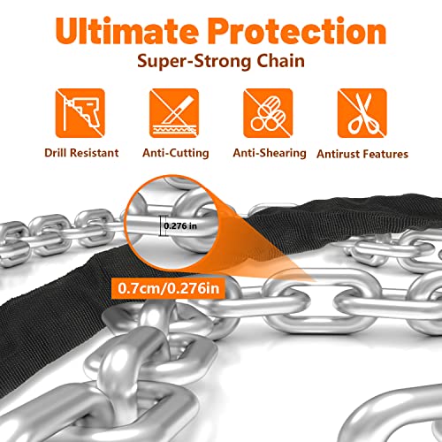 Scooter Lock, Bike Lock For Electric Bike, Chain Bike Lock, Electric Scooter Locks Anti Theft, Rugged Secure Chain Locks For Bikes, Scooters, Segway Ninebot And Niu (Chain Locks) #TOP2