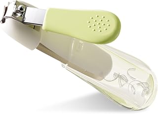 Baby Nail Clippers for Newborns, Infants & Toddlers, Curved Stainless Steel Blade, Built-in Nail Catcher, Ergonomic Non-Slip Handle, Portable Baby Grooming Tool, Green