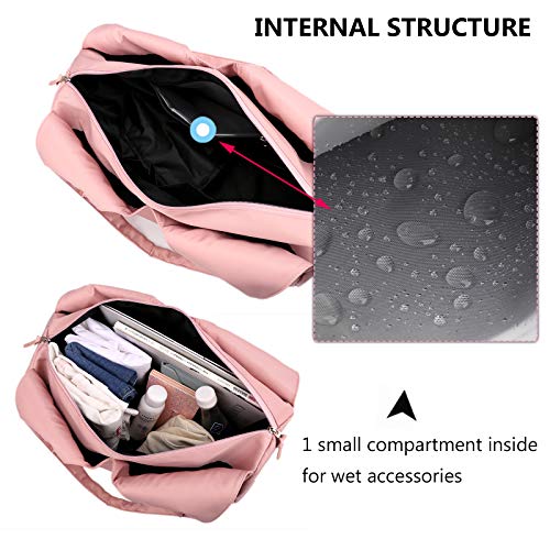 PlasMaller Carry On Travel Duffle Bag Packable Luggage Travelling Gear Sports Gym Bags Lightweight Tote Shoulder Pack, Black