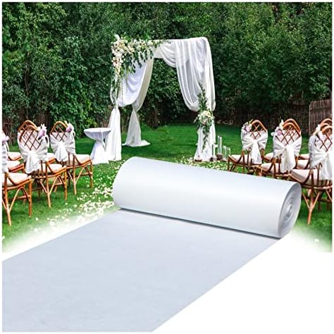 Wedding Aisle Runner - White Carpet for Indoor/Outdoor Ceremony, Cuttable 1x10m (3.28x32.8ft) Floor Runner, Perfect for Weddings, Parties, Prom & Events