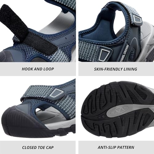 Image of CAMEL CROWN Women's Hiking Sandals Waterproof Closed Toe Water Sandals Comfort Adjustable Athletic Outdoor Sandals for Summer Beach Hiker Trekking Camping