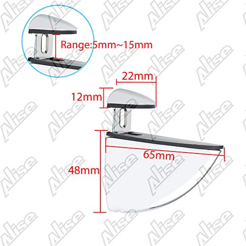 Alise 2 Pcs Adjustable Brackets Board/Glass Floating Shelf Brackets Wall Mount Shelves Support Holder Accessories,Bl007C-2P Polished Chrome #TOP1