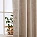 MIULEE Taupe Linen Curtains 108 Inches Long for Bedroom Living Room, Soft Thick Linen Textured Window Drapes Semi Sheer Light Filtering Rod Pocket Back Tab Burlap Look Farmhouse Decor, 2 Panels