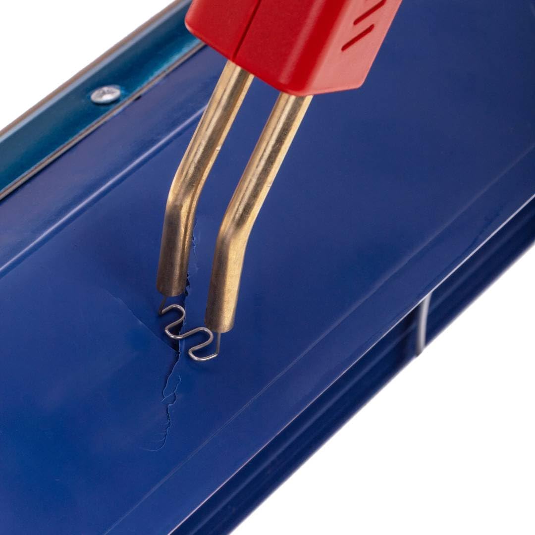 Soldador de plasticos con grapas calientes (hot-stapler) para reparar plasticos, 4 tipos de grapas. Kit de Reparación de plasticos con 4 Tipos Grapas, 1 Espátula Reparación de Parachoques de Coche