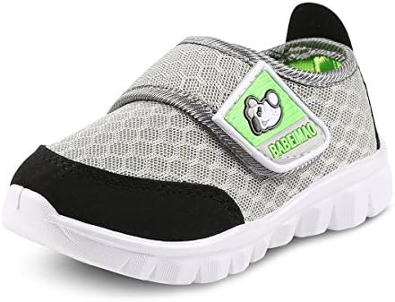 Myekat Baby Sneaker Shoes for Girls Boy Kids Breathable Mesh Light Weight Athletic Running Walking Casual Shoes, Grey, 3-4 Toddler