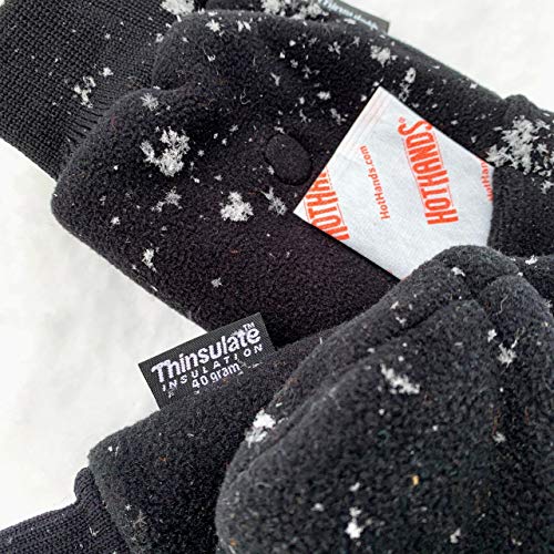 Hothands Large/Extra Large Fleece Glove Mitts, Black, Large/X-Large (Mb2) #TOP4