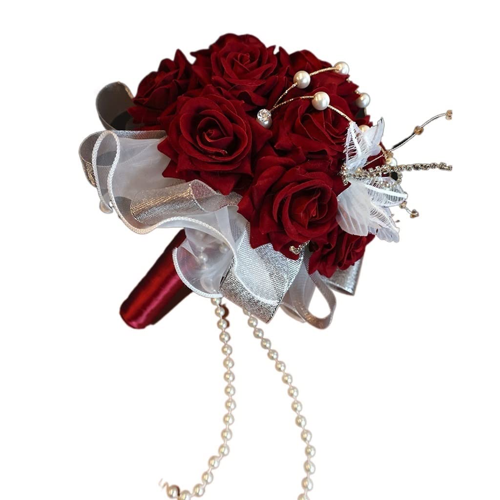 Cristal Flash Noeud Festif Vin Rouge Perle Gland pour Shooting Photo Mariage