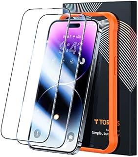 TORRAS iPhone 14 Pro Max Screen Protector Glass [Military SGS Certified Drop Protective] [Top German 9H+ Glass] 1:1 Full Screen Coverage iPhone 14 Pro Max Screen Protector Tempered Glass - 6.7''