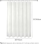 Waterproof Fabric Shower Curtain Liner - TPU Waterproof Lamination with 3 Magnets,Machine Washable Liner, Soft Cloth Shower Curtain (72" L x 36" W)
