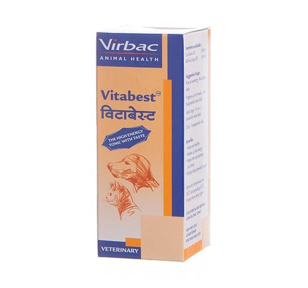 Vitabest Syrup high Energy Tonic Supplement for Dogs 150ml (Pack of 2) (PC - 66385),sunset yellow(VTBSTSYP-150)