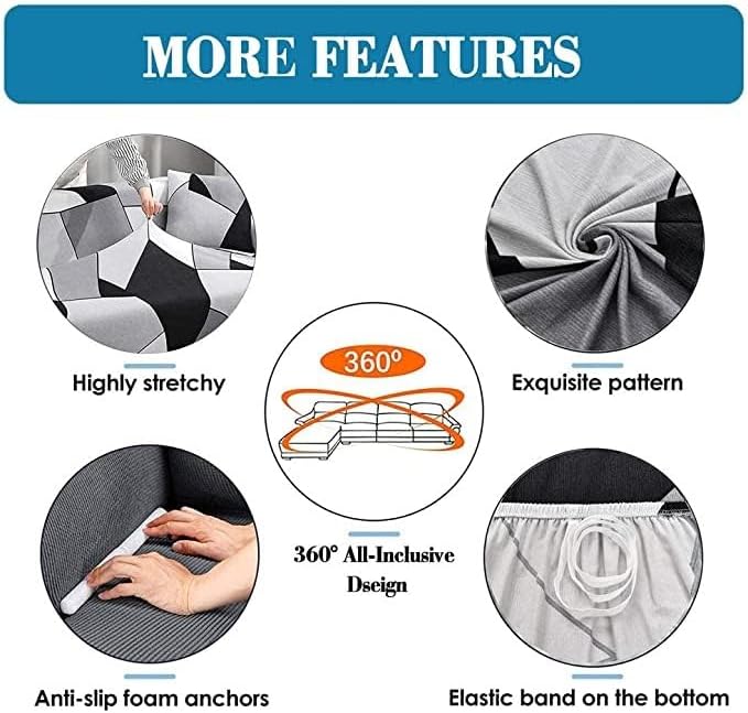 Miniatura 3 de Fundas elásticas para sofá de 1, 2, 3, 4 plazas, funda de cojín de alta elasticidad para mascotas, muebles estampados de elastano, funda protectora