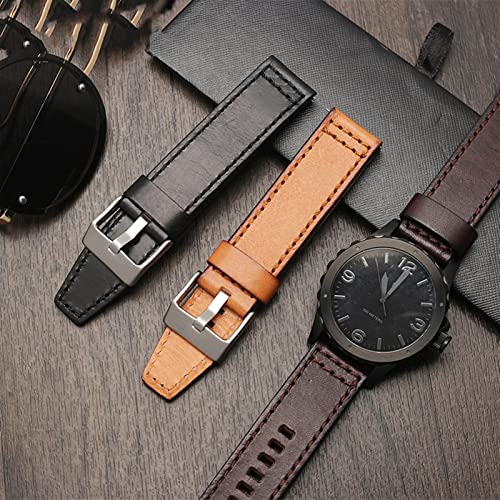 Bracelet rétro cuir véritable 24mm avec système de libération rapide - 6