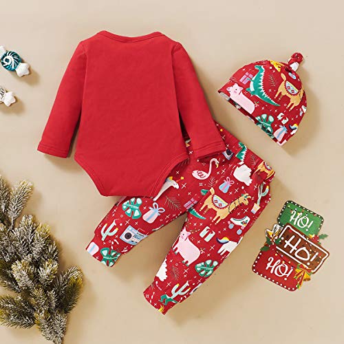 DaMohony 3 Stks/set Baby Peuter Kerst Outfits Romper + Broek + Hoed Kleding Set - Afbeelding 3
