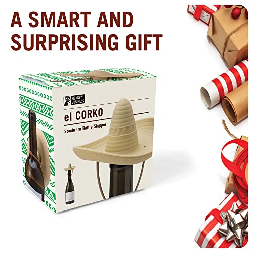Image of Elcorko Silicone Wine Stopper with Sombrero Design, Keeps Wine Fresh - Pack of 3