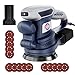 HeroJet Random Orbital Sander 450W with Brake, 125MM Sander for Wood with Dust Collection, Electric Sanding Machine with Adjustable Handle, 15Pcs Sandpapers, 6 Variable Speeds 13000RPM