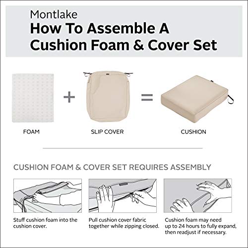 Classic Accessories Montlake Fadesafe Water-Resistant 74 X 23 X 3 Inch Outdoor Chaise Lounge Cushion, Patio Furniture Cushion, Antique Beige, Outdoor Seat Cushions #TOP2