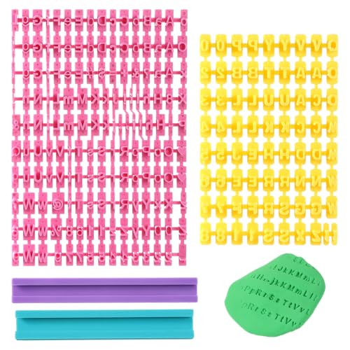 Clay Letter Stamps Alphabet Stamps Pottery Stamp for Clay Polymer Clays Tools Mini Alphabet Stamp Fondant Cookie Cake Impress Embosser Cutter Stampes DIY Making Tools (225 Characters)