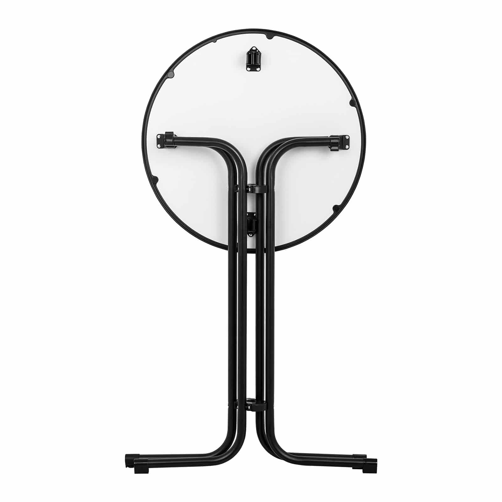 Royal Catering Mange-Debout Mange Debout Table Haute Bistrot Bistro Bar Ronde RC-BIS70FB (ø 70 cm, Hauteur de 110 cm, Pliante, Pieds Réglables, Acier Et Contreplaqué Revêtu De Plastique, Noir)