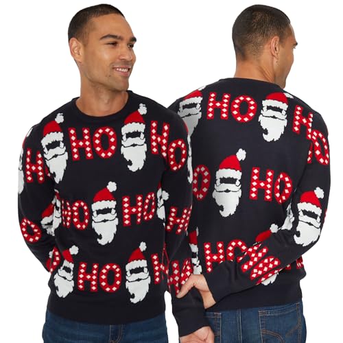 Pull de Noël homme coupe slim fit sweatshirt hiver tricoté chaud