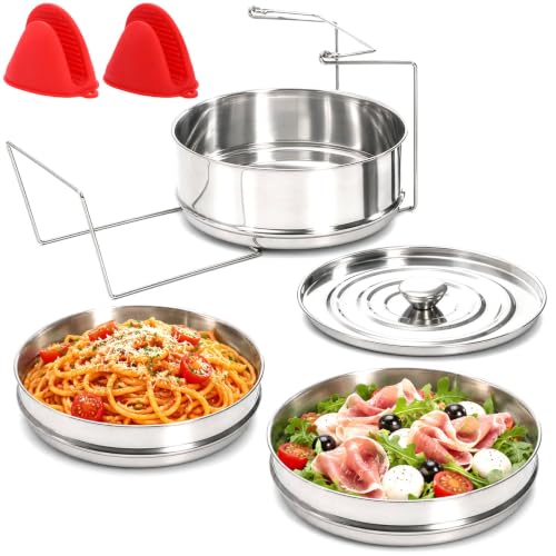WUWEOT Stackable Stainless Steel Insert Pans 3 Tier Insert Pans Pot in Pot by WUWEOT - Used condition - US$18.71